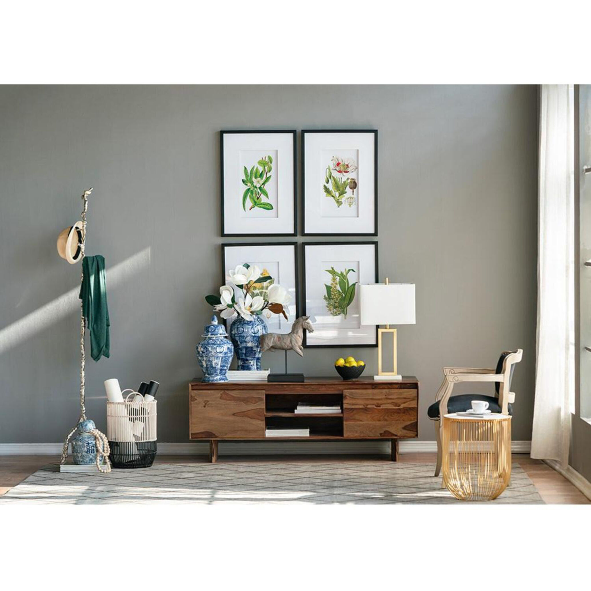 Anita 71 inch Shiny Gold Coat Hanger