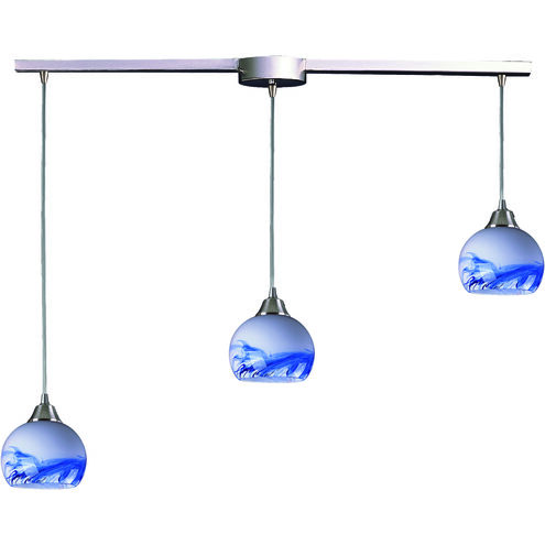 Mela 3 Light 36 inch Satin Nickel Multi Pendant Ceiling Light, Configurable