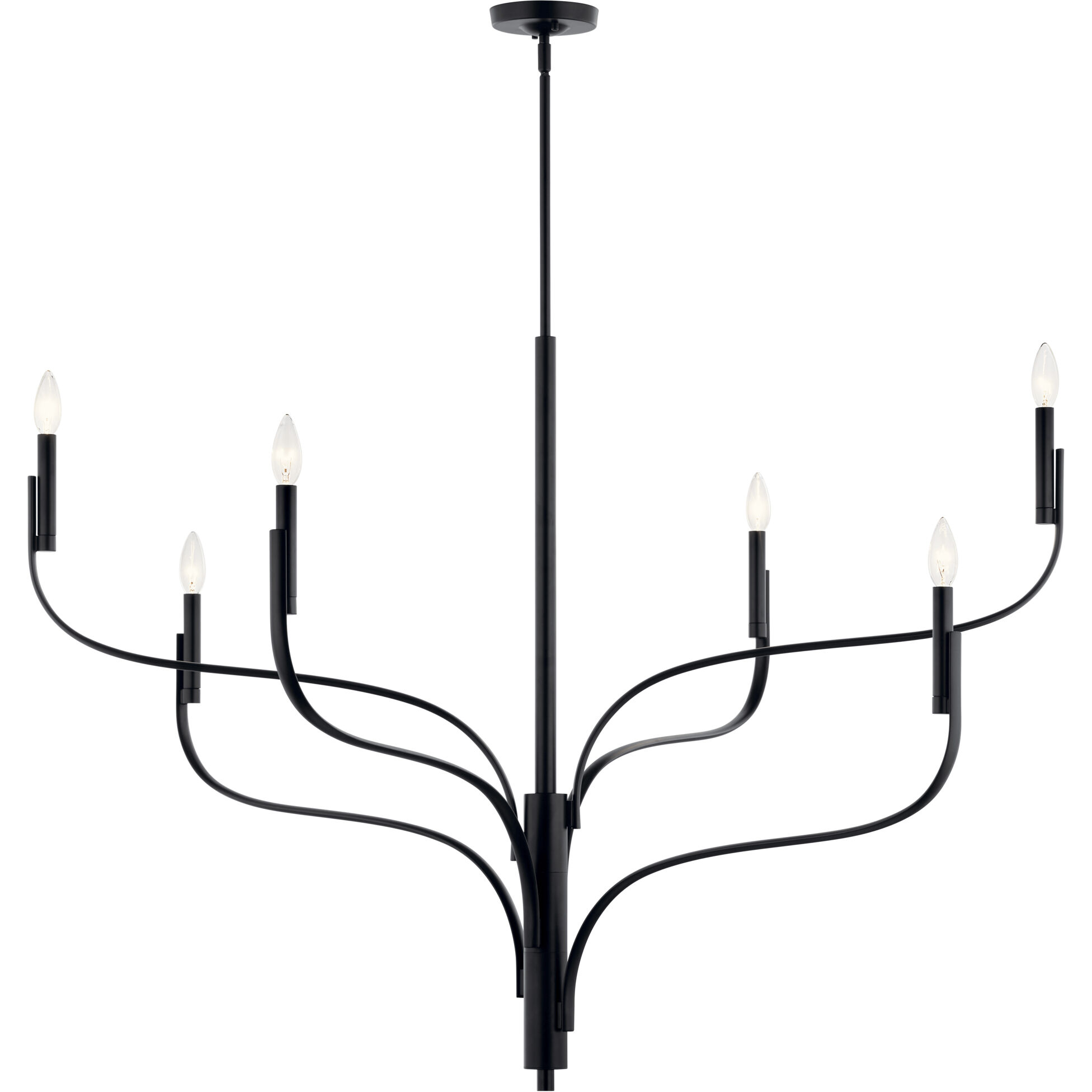 Livadia 6 Light Black Chandelier Ceiling Light, 1 Tier Large