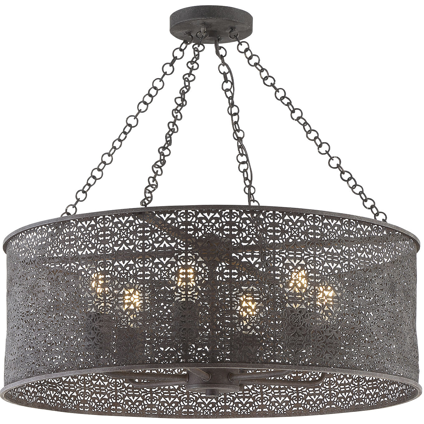 Jasmine 6 Light 25 inch Forged Bronze Chandelier Ceiling Light