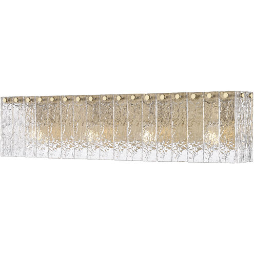 Glacier 4 Light 31.25 inch Modern Gold Vanity Wall Light