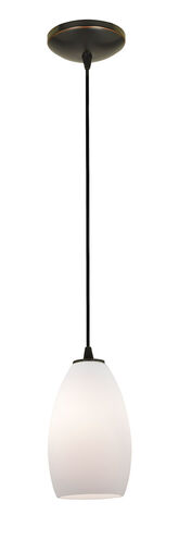 Champagne LED 5 inch Oil Rubbed Bronze Pendant Ceiling Light in Opal