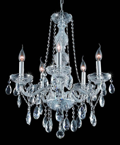 Verona 5 Light 21 inch Chrome Dining Chandelier Ceiling Light in Clear, Royal Cut