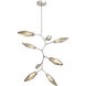 Rock Crystal LED 37.1 inch Beige Silver Chandelier Ceiling Light, Modern Vine