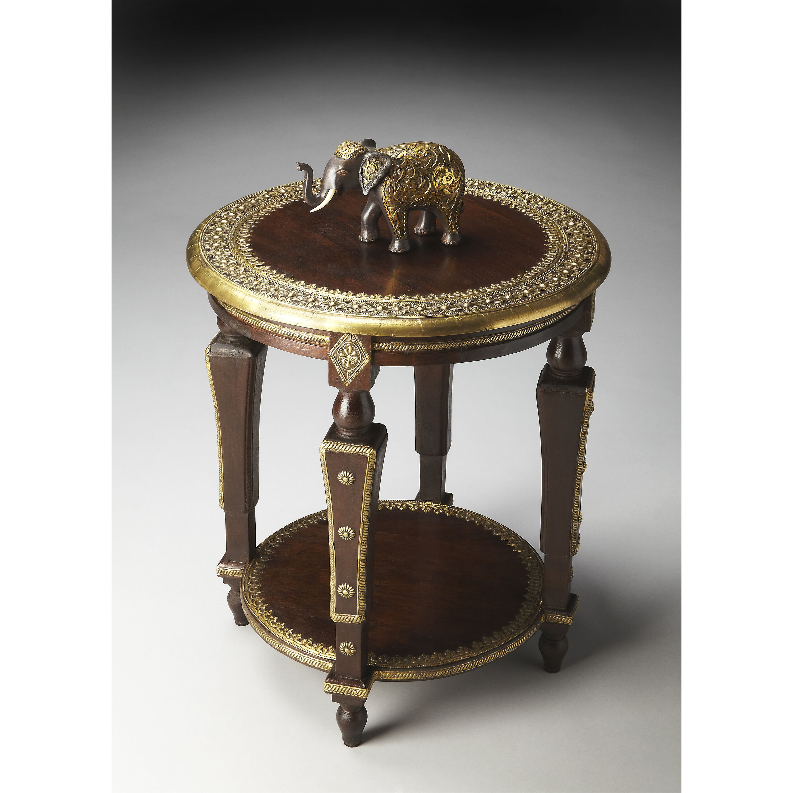 Ranthore Round Brass 24 X 20 inch Artifacts Accent Table