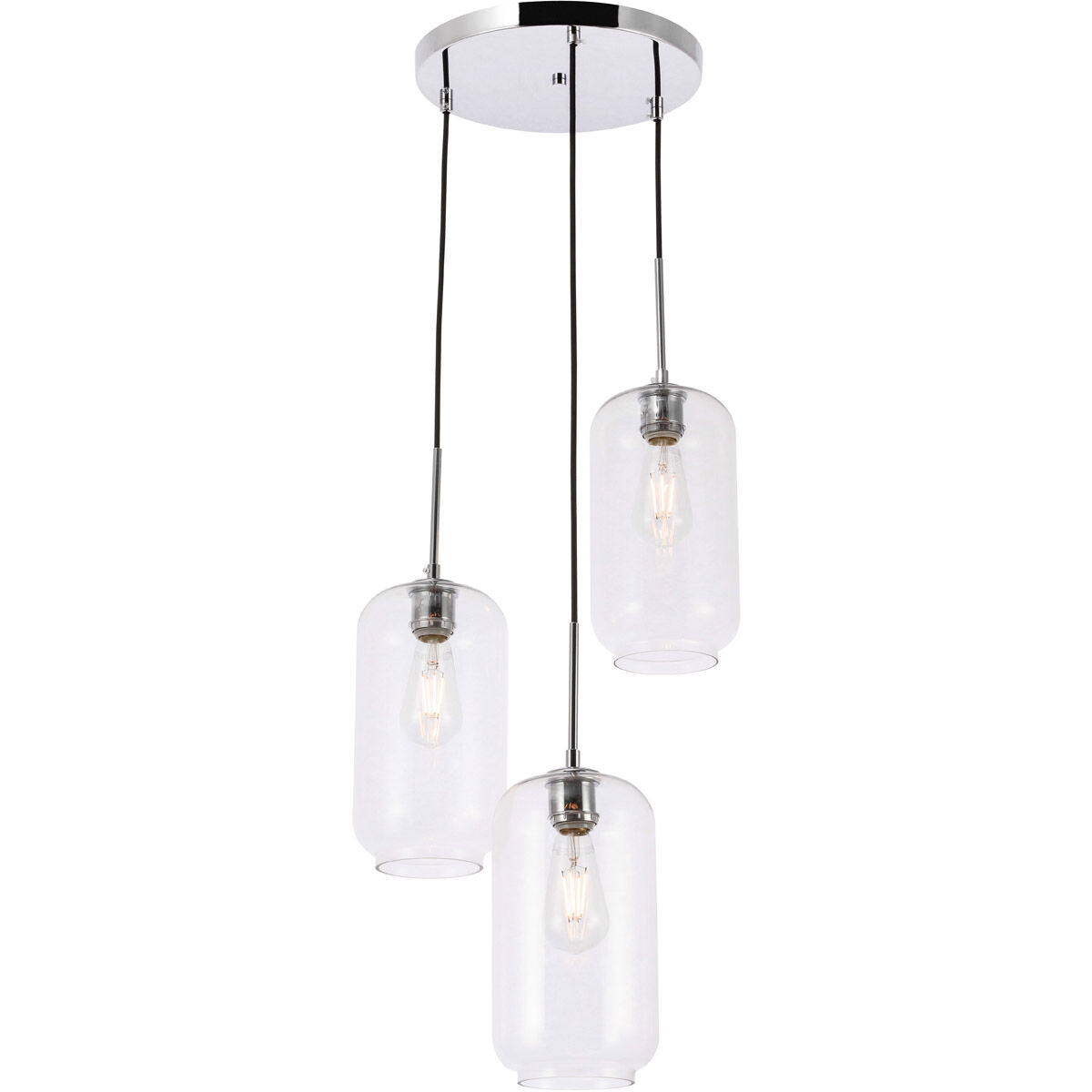 Collier 3 Light 16.3 inch Chrome Pendant Ceiling Light
