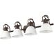 Yep Duncan Vanity Wall Light in Rubbed Bronze, Matte White