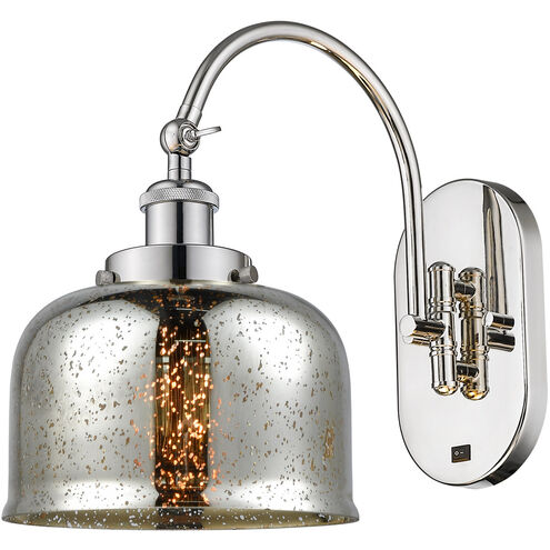 Franklin Restoration Bell LED 8 inch Polished Nickel Sconce Wall Light in Silver Plated Mercury Glass