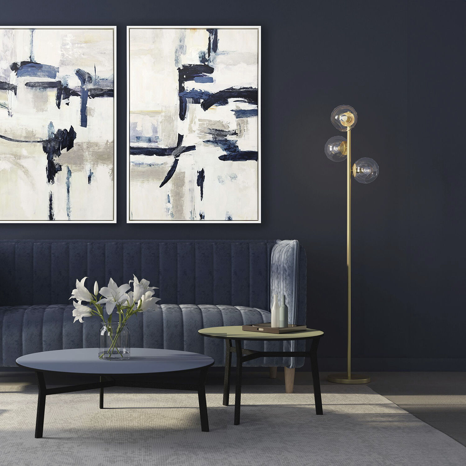 Take It Easy Blue and White and Yellow Canvas, The Studio