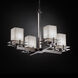 Clouds 4 Light 25 inch Brushed Nickel Chandelier Ceiling Light in Square with Flat Rim, Incandescent