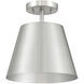 Contemporary 1 Light 10 inch Brushed Nickel Semi-Flush Ceiling Light