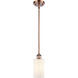 Ballston Clymer 1 Light 4 inch Antique Copper Pendant Ceiling Light in Matte White Glass, Ballston