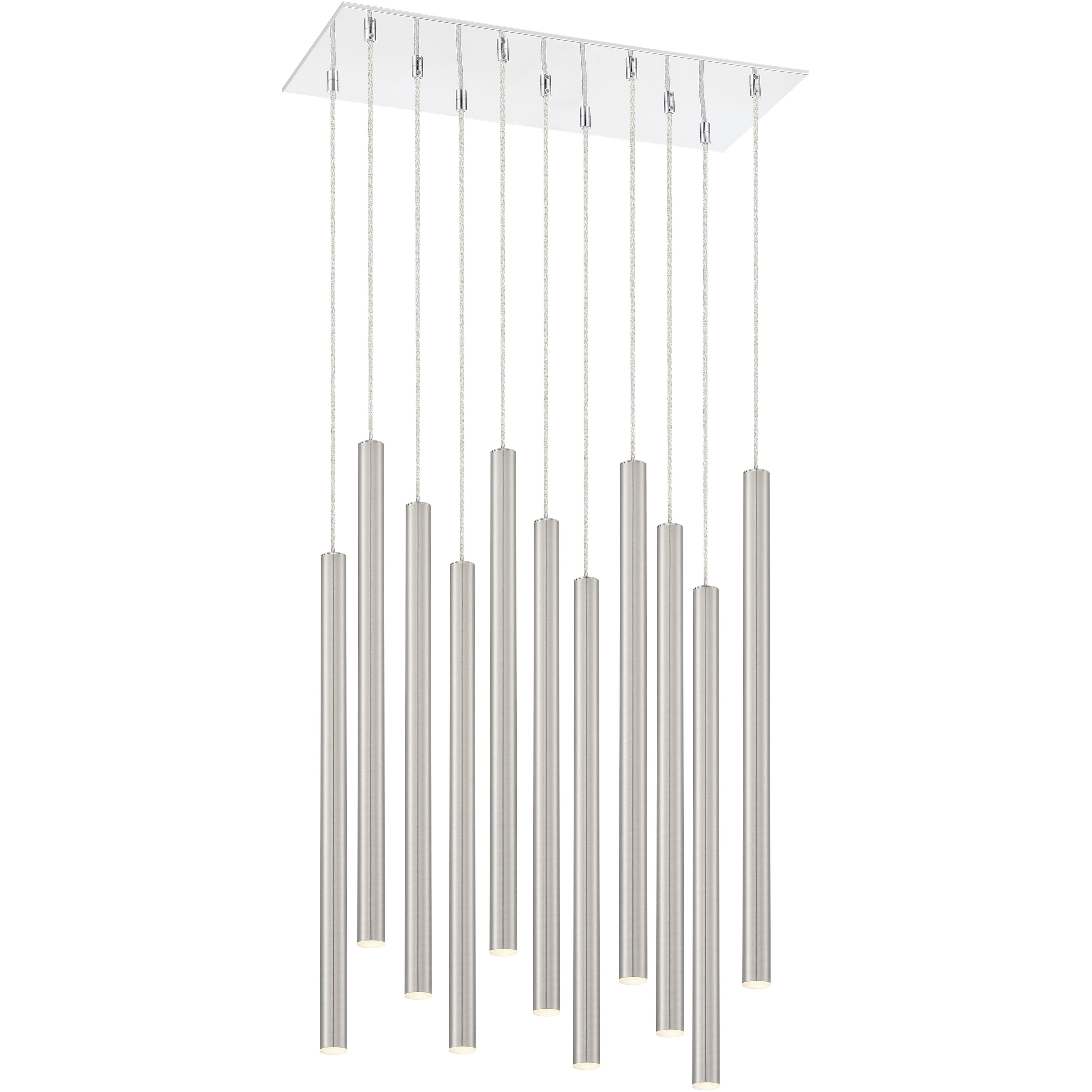 Forest LED 9.75 inch Chrome Chandelier Ceiling Light in Brushed Nickel Steel, 11, 40