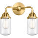 Nouveau 2 Dover LED 13 inch Satin Gold Bath Vanity Light Wall Light in Seedy Glass