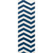 Frontier 96 X 30 inch Dark Blue, White Rug