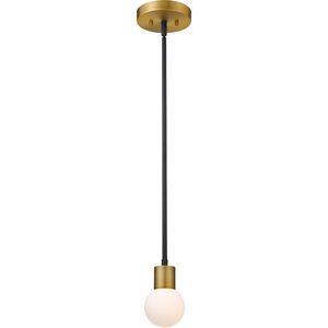 Neutra 1 Light 6 inch Matte Black/Foundry Brass Pendant Ceiling Light
