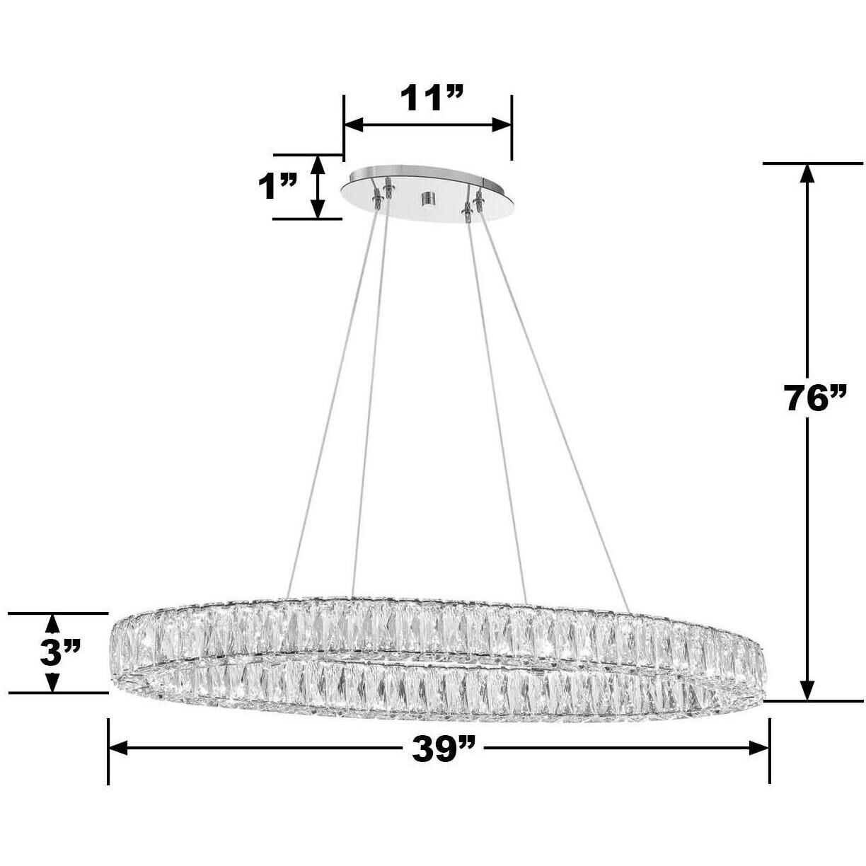 Kinsley 1 Light 39 inch Polished Chrome Chandelier Ceiling Light