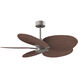 Atlas Alessandra Tropical 48 inch Brushed Nickel with Walnut Tone Blades Ceiling Fan