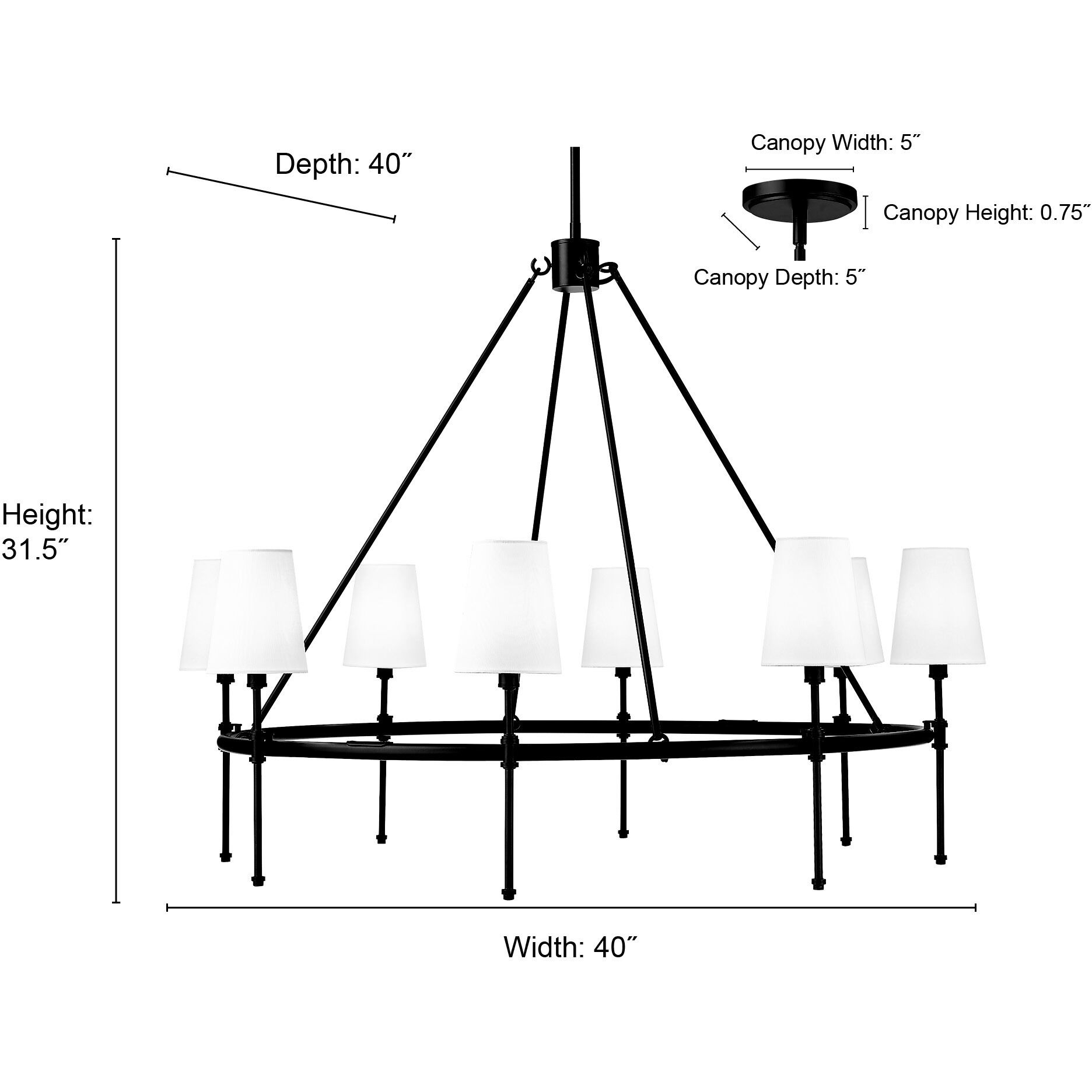 Adorra 8 Light 40 inch Vintage Brass Chandelier Ceiling Light