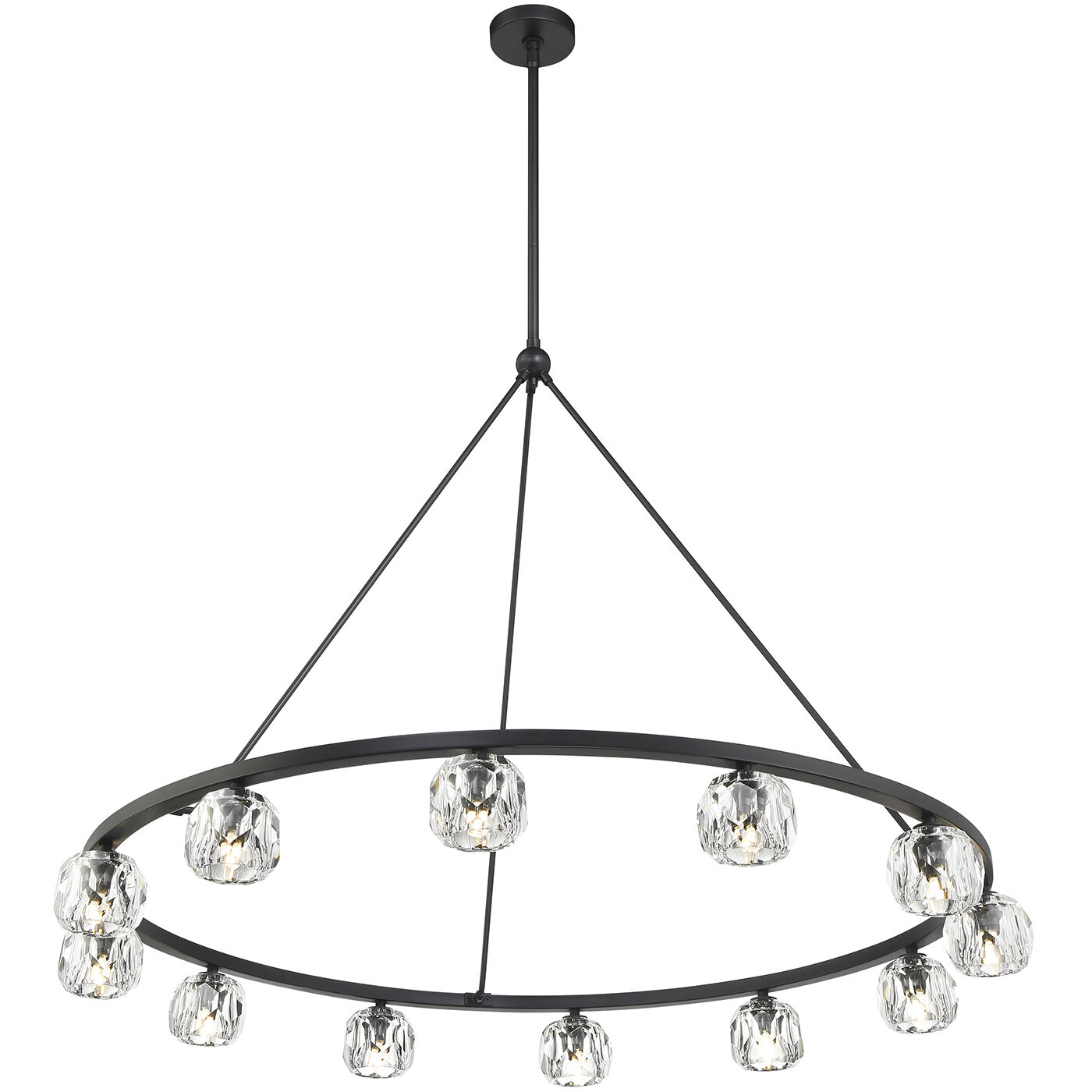 Aragon 12 Light 48 inch Matte Black Chandelier Ceiling Light