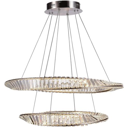 Stella 31.5 inch Satin Nickel Down Chandelier Ceiling Light