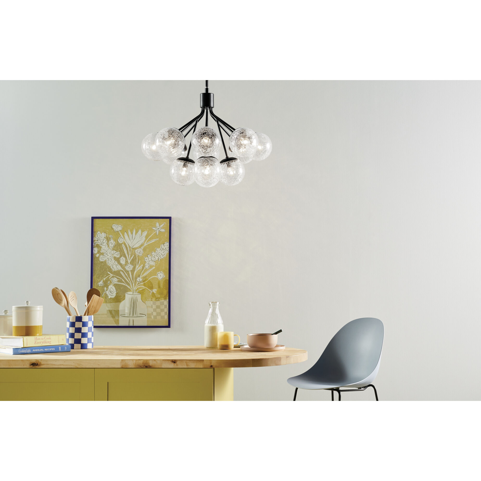 Silvarious 12 Light Black Chandelier/Semi Flush Ceiling Light