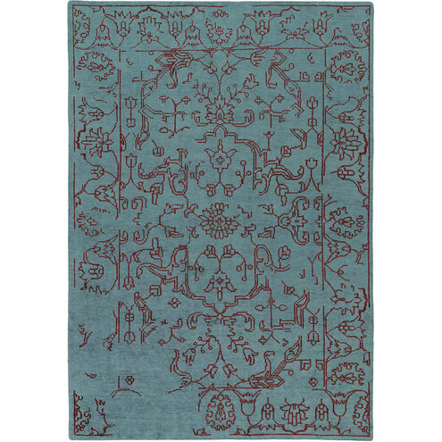 Bagras 36 X 24 inch Teal, Burgundy Rug