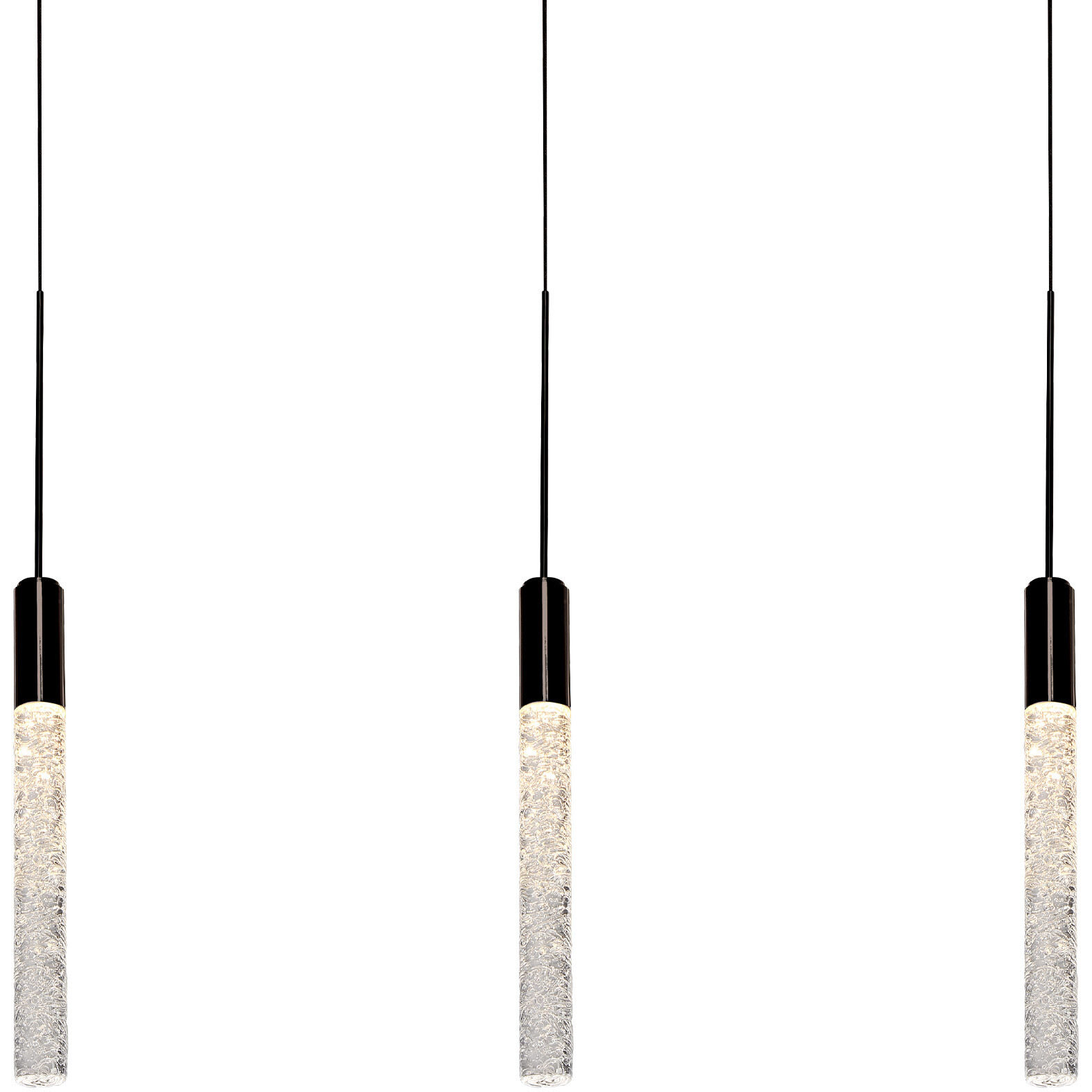 Magic LED 5.5 inch Black Multi-Light Pendant Ceiling Light in 3, Linear