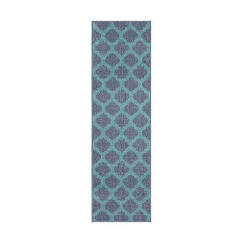 Alfresco 53 X 29 inch Charcoal/Teal Outdoor Rug, Rectangle
