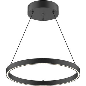 Cerchio 17.75 inch Black with Brushed Gold Pendant Ceiling Light