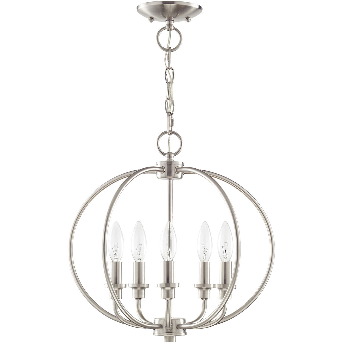 Milania 5 Light 16 inch Brushed Nickel Convertible Mini Chandelier/Ceiling Mount Ceiling Light