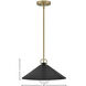 Milo LED 16 inch Lacquered Brass with Black accents Pendant Ceiling Light