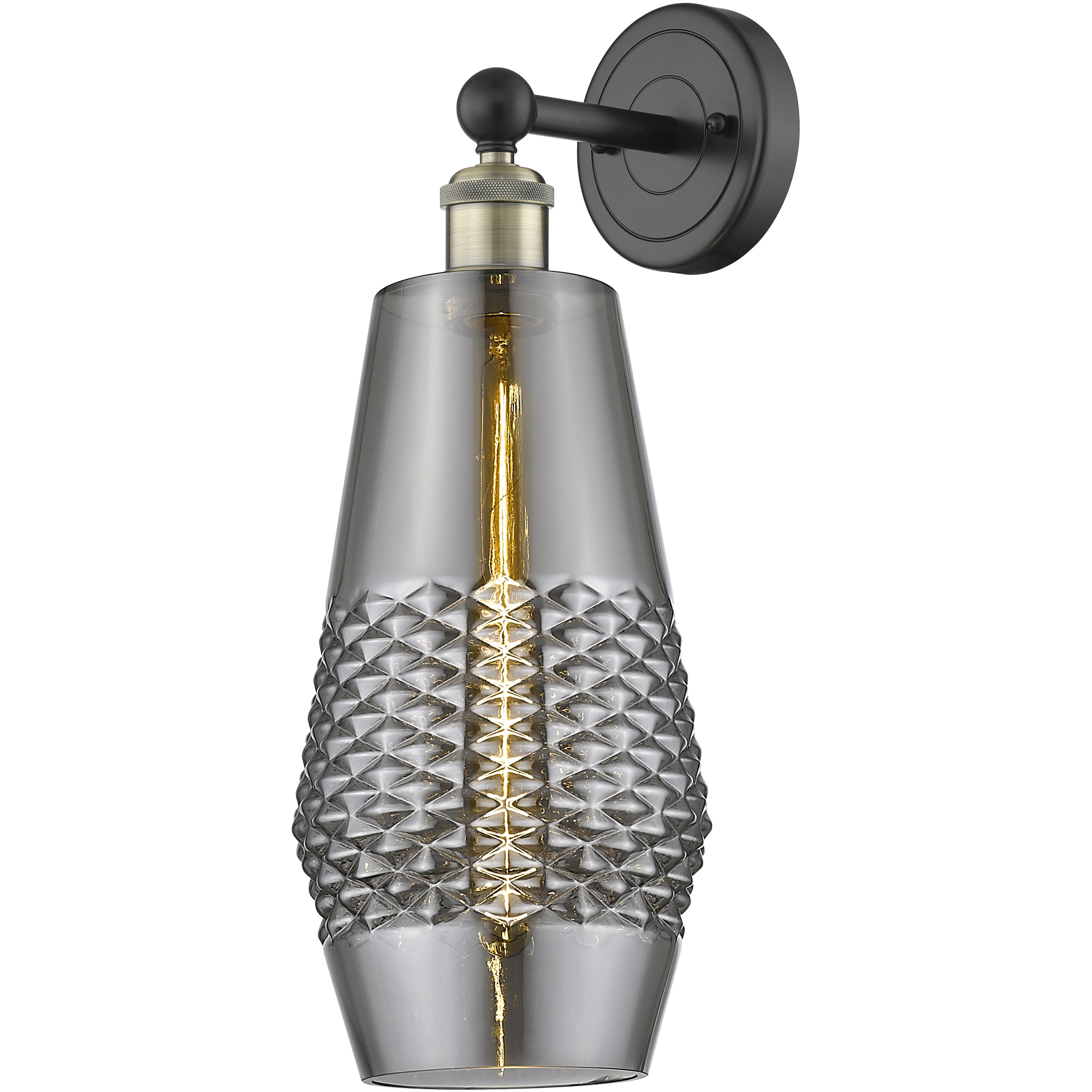 Windham Sconce Wall Light in Black Antique Brass