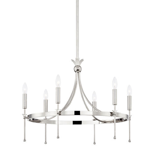 Gates 6 Light 26.75 inch Polished Nickel Chandelier Ceiling Light