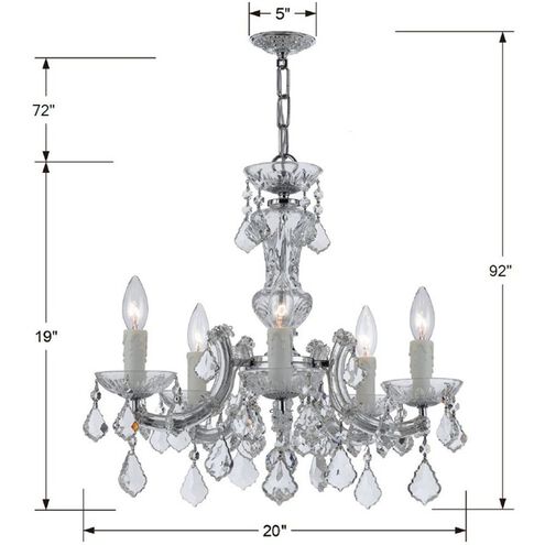 Maria Theresa 5 Light 20 inch Polished Chrome Chandelier Ceiling Light in Clear Spectra