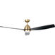 Kylpin 60 inch Brass with Matte Black Blades Indoor/Outdoor Ceiling Fan