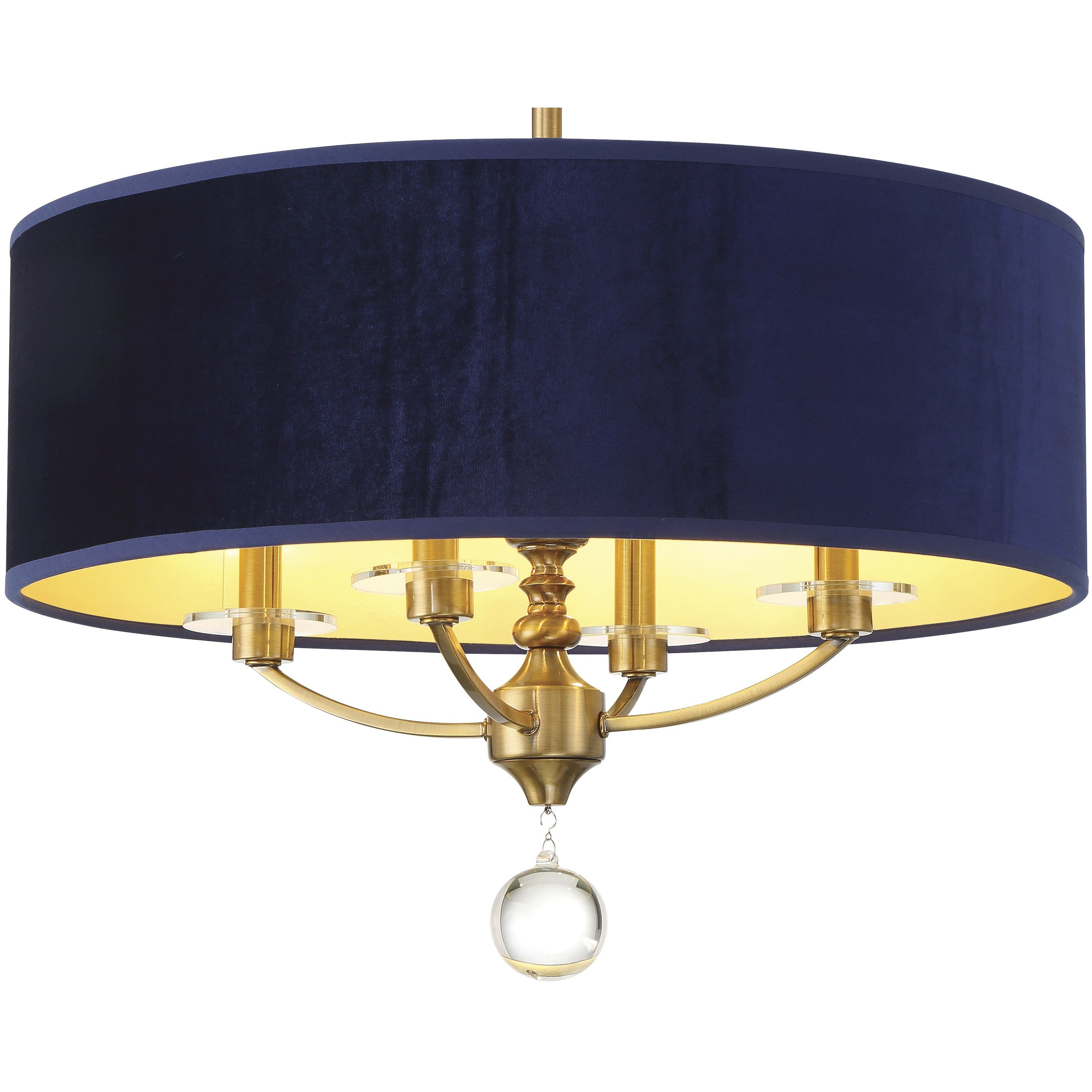 Van Noord 4 Light 21 inch Oxidized Aged Brass Semi-Flush Ceiling Light