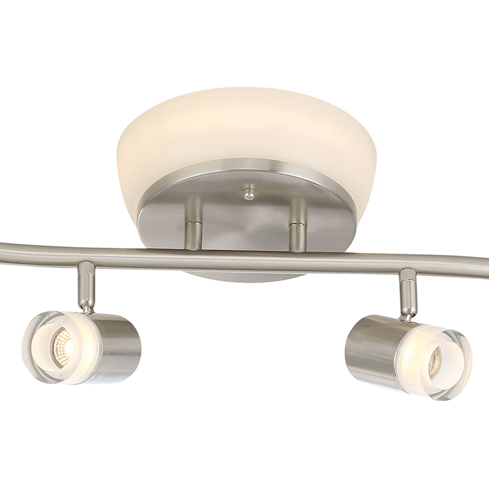 EnviroLite 4 Light 120 Brushed Nickel Track Kit/Flush Mount Combo Ceiling Light, S-Shaped Bar