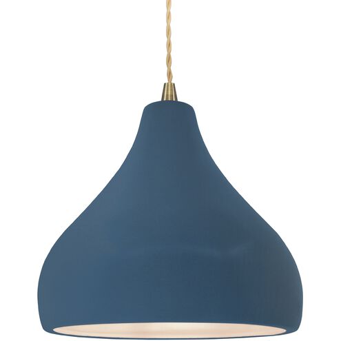 Radiance 1 Light 11.5 inch Antique Brass and Midnight Sky Pendant Ceiling Light