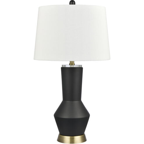Stanwell 27 inch 150.00 watt Matte Black with Antique Brass and Clear Table Lamp Portable Light