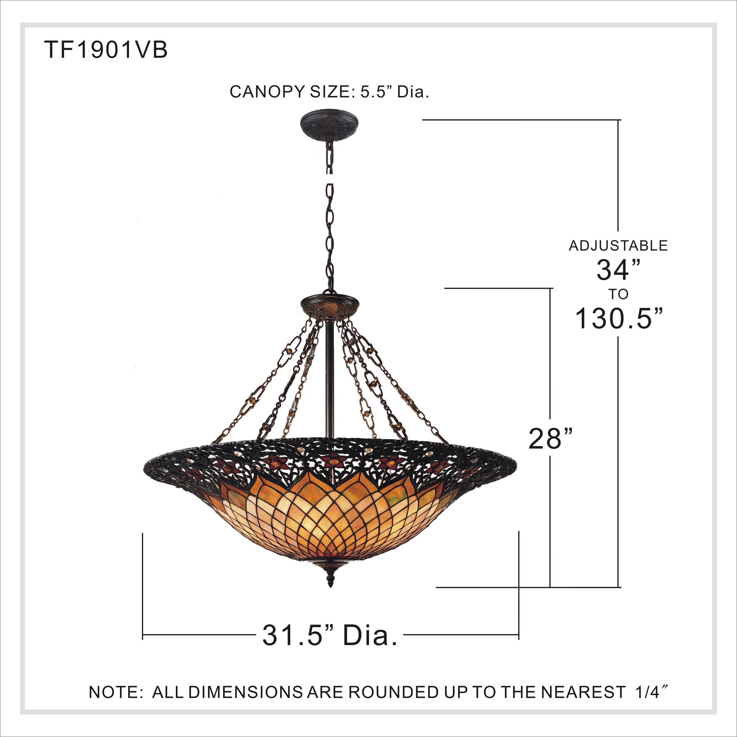 Adriana 6 Light 32 inch Vintage Bronze Pendant Ceiling Light, Naturals