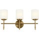 Ali 3 Light 23.25 inch Brushed Natural Brass Bath Vanity Light Wall Light