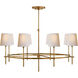 Thomas O'Brien Bryant 8 Light 42 inch Hand-Rubbed Antique Brass Ring Chandelier Ceiling Light in Natural Paper, Large