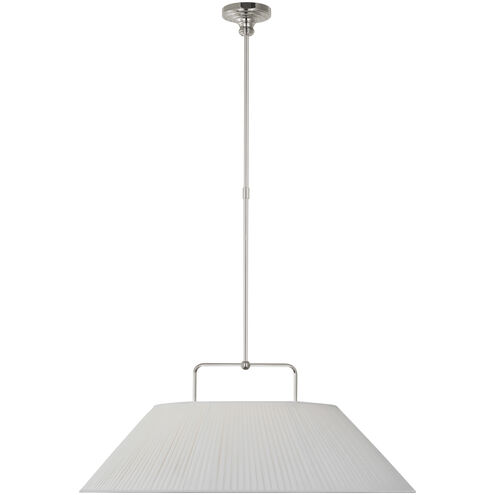 Amber Lewis Serrato LED 32.5 inch Polished Nickel Hanging Shade Ceiling Light