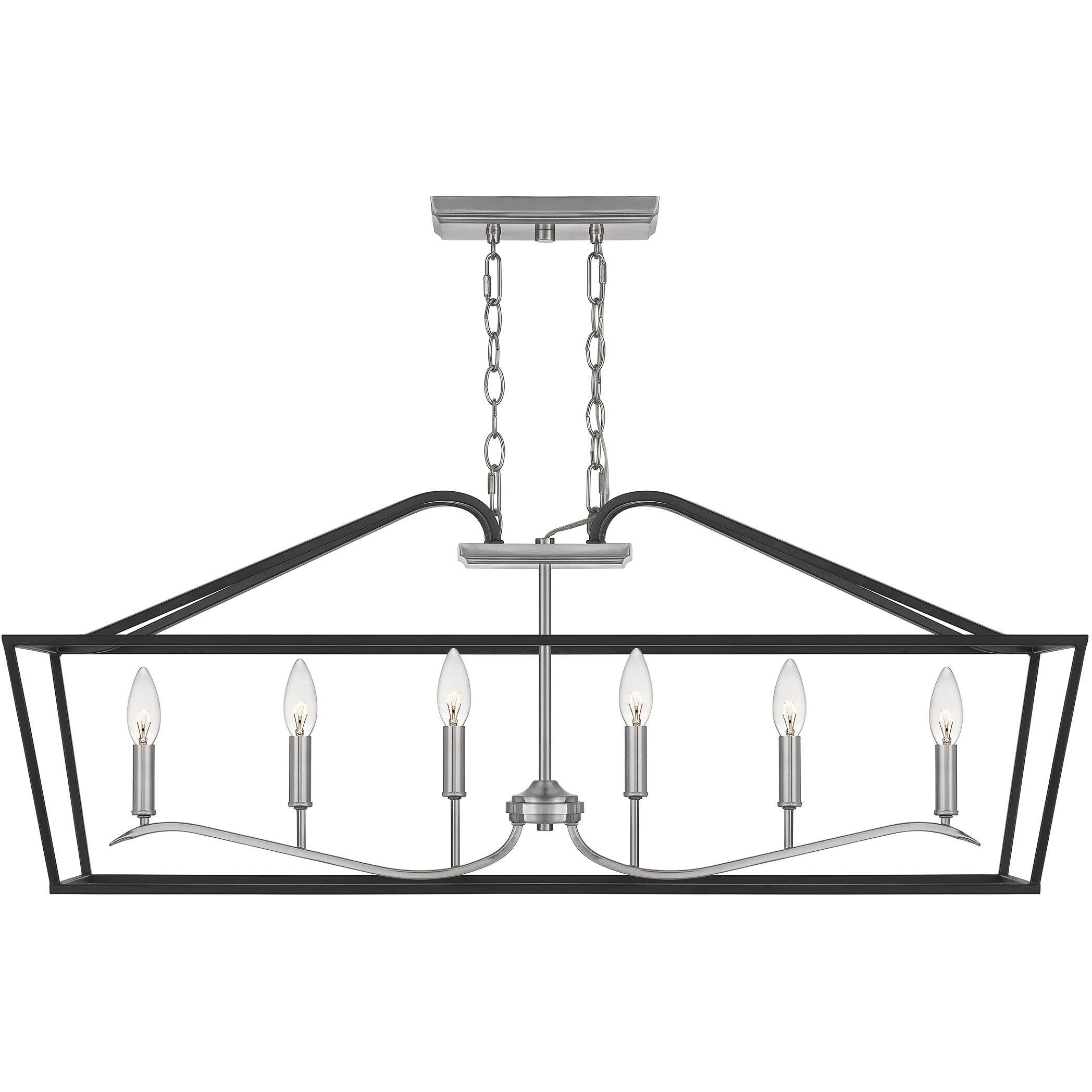 Catalina 6 Light 42 inch Matte Black Island Light Ceiling Light