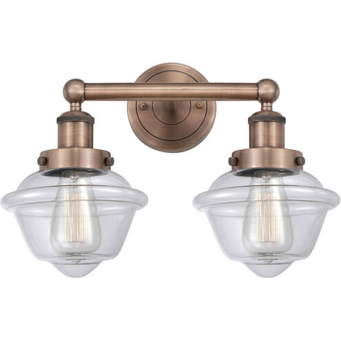 Oxford 2 Light 15.5 inch Antique Copper and Clear Bath Vanity Light Wall Light
