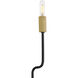 Austen 2 Light 5.25 inch Black with Lacquered Brass Sconce Wall Light
