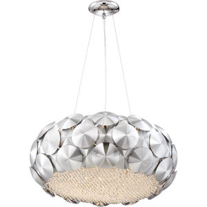 Crown 7 Light 23 inch Chrome with Crystal Chandelier Ceiling Light