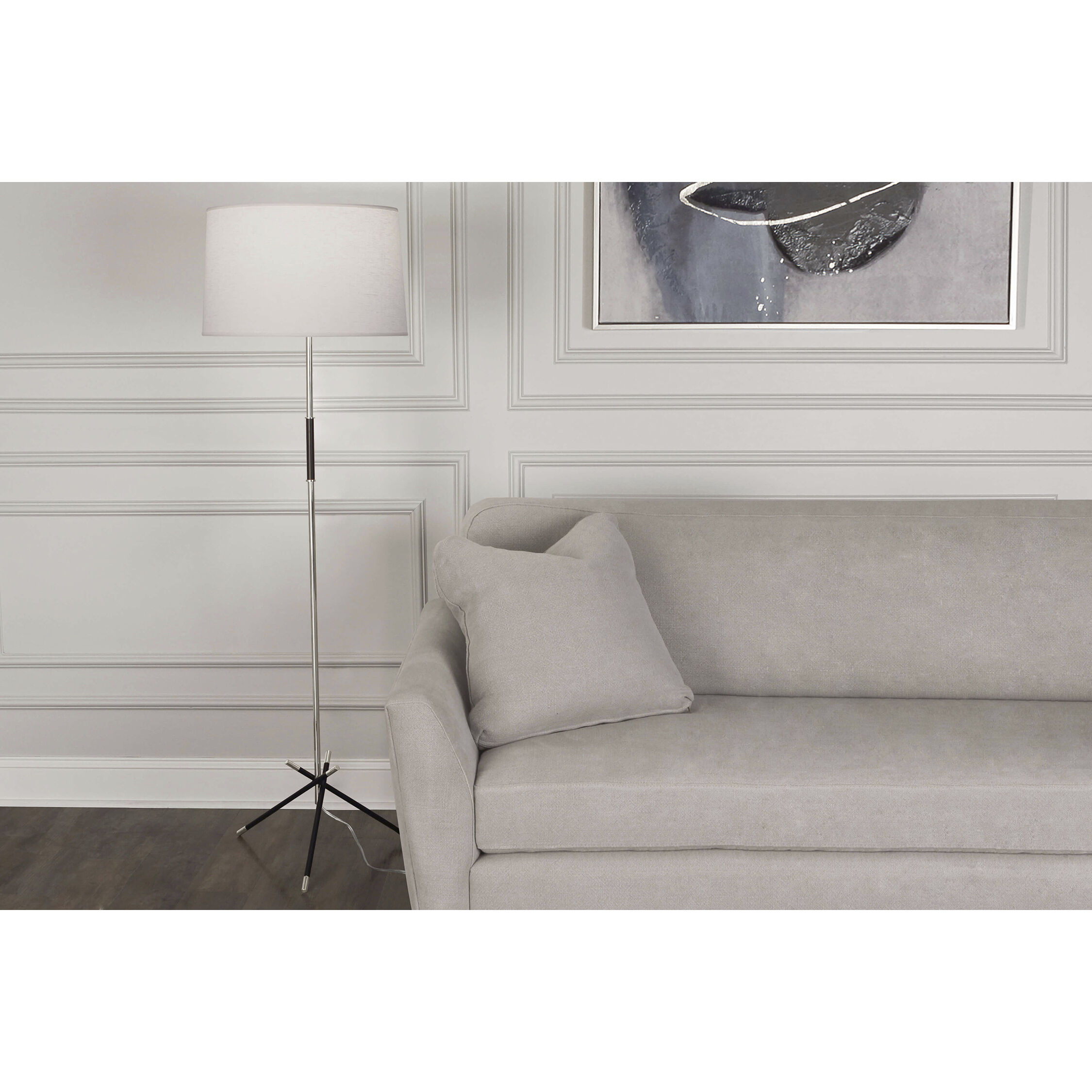 Thatcher 62.5 inch 150.00 watt Polished Nickel Floor Lamp Portable Light