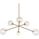 Novo 6 Light 33.13 inch Aged Gold Brass Pendant Ceiling Light in Aged Gold Brass and Clear